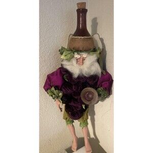 Mark Roberts Grapes Bottle Fairy Figure Doll Holding Glass Xmas